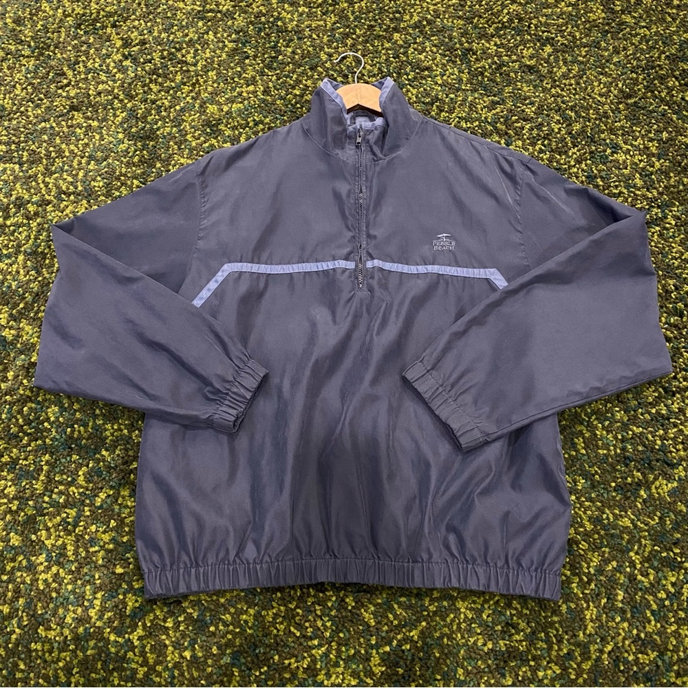 Pebble Beach Water and Wind Resistant Performance Blue Full Zip Jacket Medium